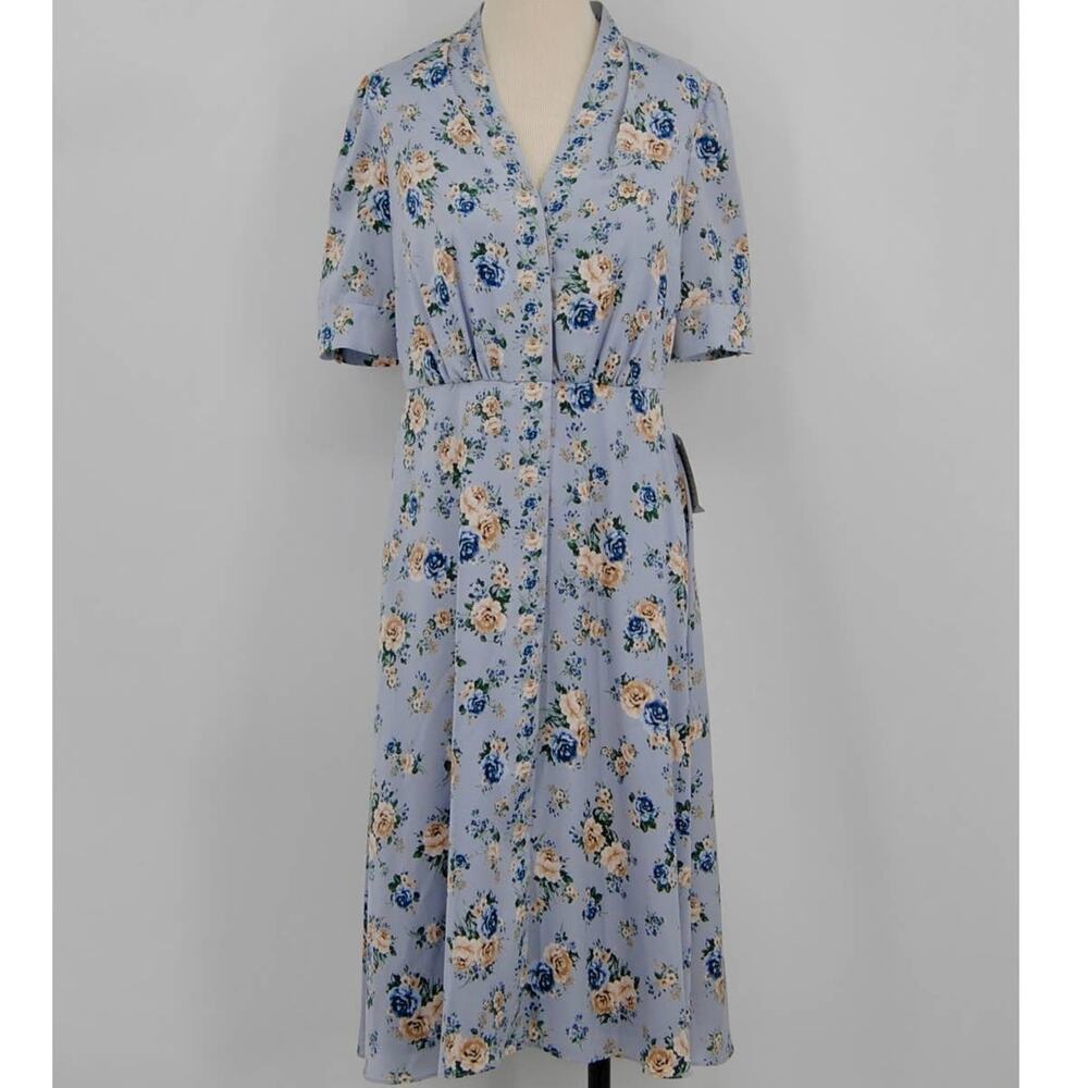 NWT Girl Meets Glam Gemma Blue Rose Dress